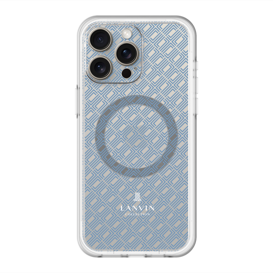 スリムプロテクションプレミアムケース with MagSafe［ LANVIN COLLECTION - ロゴパターン - ブルー ］