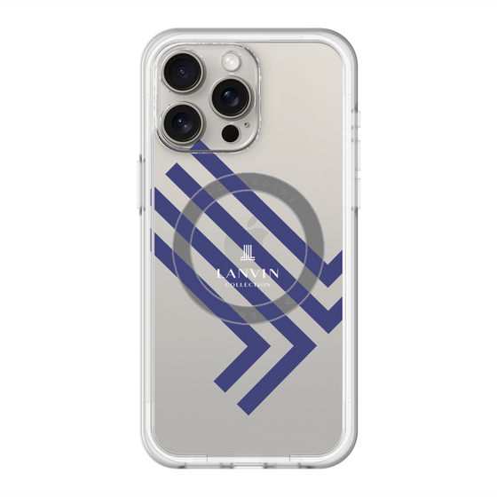 スリムプロテクションプレミアムケース with MagSafe［ LANVIN COLLECTION - ロゴ - ネイビー ］