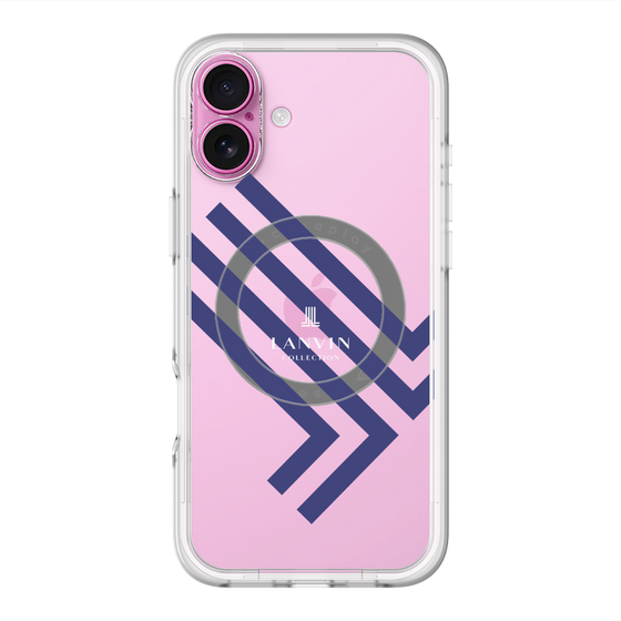 スリムプロテクションプレミアムケース with MagSafe［ LANVIN COLLECTION - ロゴ - ネイビー ］