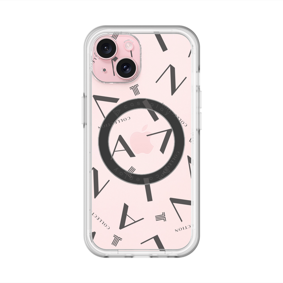 スリムプロテクションプレミアムケース with MagSafe［ LANVIN COLLECTION - タイポグラフィ - グレー ］