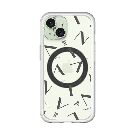 スリムプロテクションプレミアムケース with MagSafe［ LANVIN COLLECTION - タイポグラフィ - グレー ］