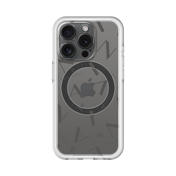 スリムプロテクションプレミアムケース with MagSafe［ LANVIN COLLECTION - タイポグラフィ - グレー ］