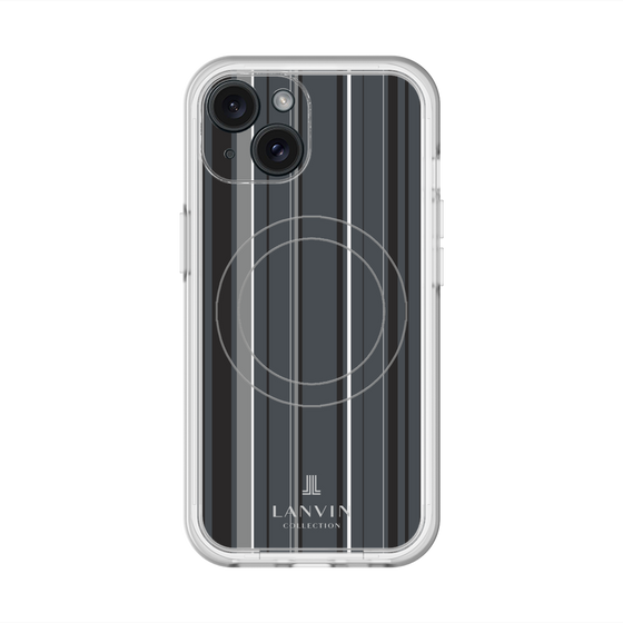 スリムプロテクションプレミアムケース with MagSafe［ LANVIN COLLECTION - ストライプ - グレー ］