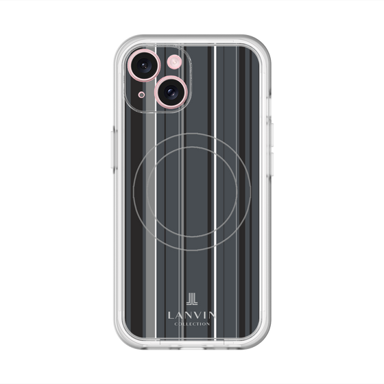 スリムプロテクションプレミアムケース with MagSafe［ LANVIN COLLECTION - ストライプ - グレー ］