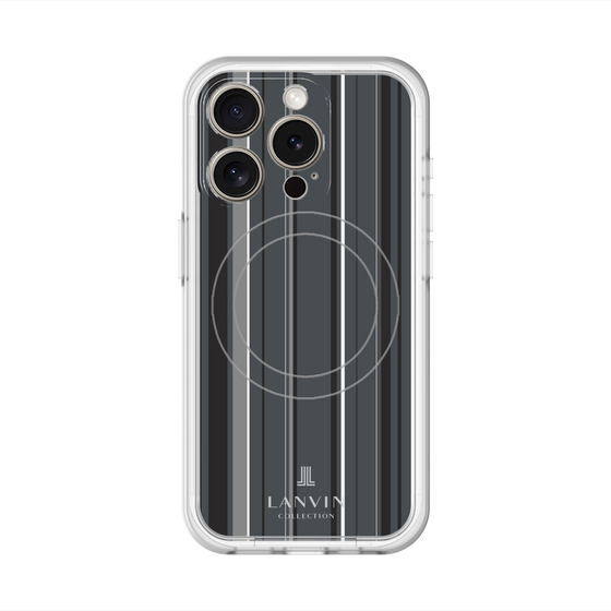 スリムプロテクションプレミアムケース with MagSafe［ LANVIN COLLECTION - ストライプ - グレー ］