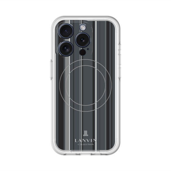 スリムプロテクションプレミアムケース with MagSafe［ LANVIN COLLECTION - ストライプ - グレー ］
