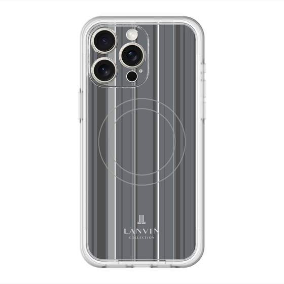 スリムプロテクションプレミアムケース with MagSafe［ LANVIN COLLECTION - ストライプ - グレー ］