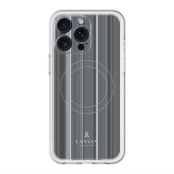 スリムプロテクションプレミアムケース with MagSafe［ LANVIN COLLECTION - ストライプ - グレー ］