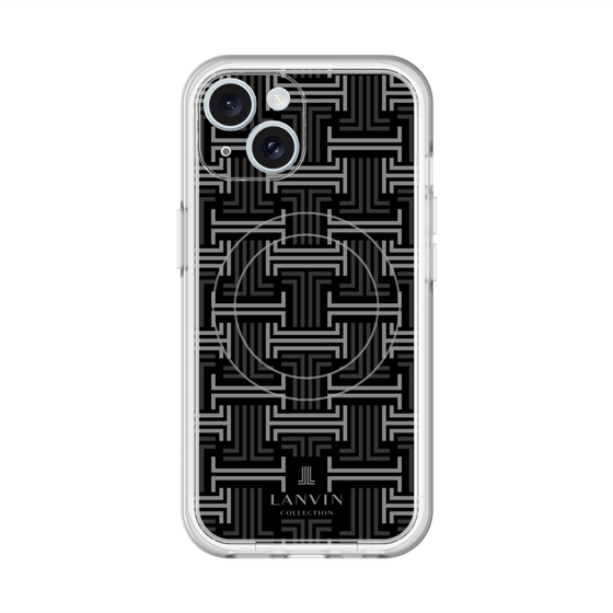 スリムプロテクションプレミアムケース with MagSafe［ LANVIN COLLECTION - モノグラム - 黒 ］