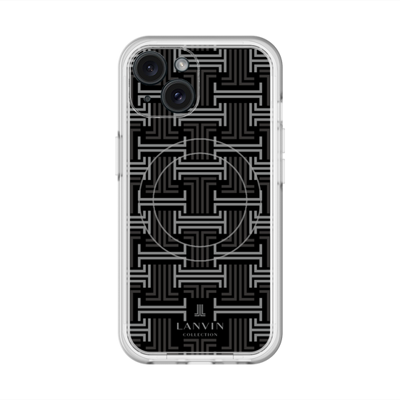 スリムプロテクションプレミアムケース with MagSafe［ LANVIN COLLECTION - モノグラム - 黒 ］