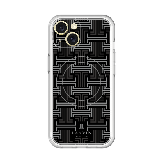スリムプロテクションプレミアムケース with MagSafe［ LANVIN COLLECTION - モノグラム - 黒 ］