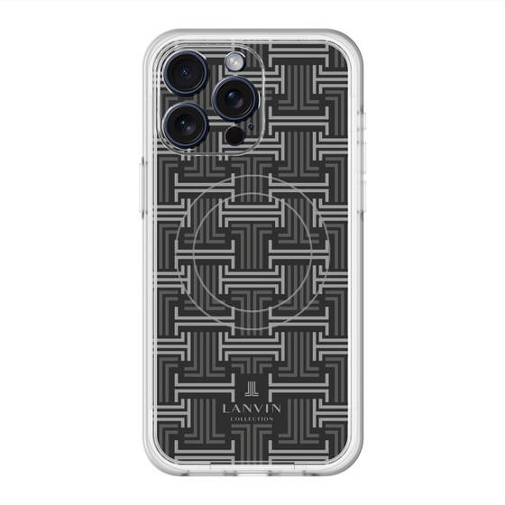 スリムプロテクションプレミアムケース with MagSafe［ LANVIN COLLECTION - モノグラム - 黒 ］