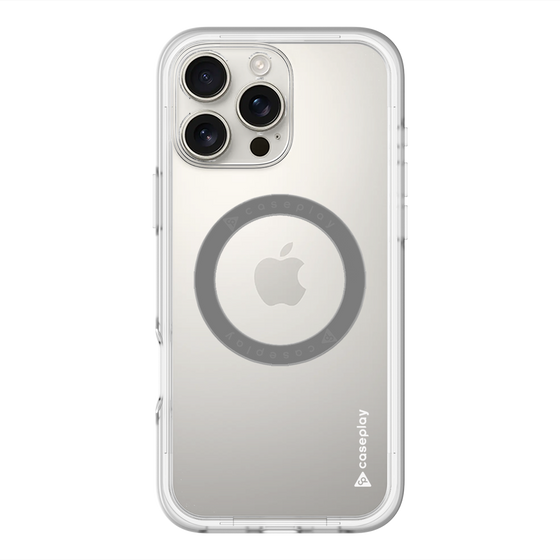 スリムプロテクションプレミアムケース with MagSafe［ オリジナル - caseplayロゴ - ホワイト/B ］