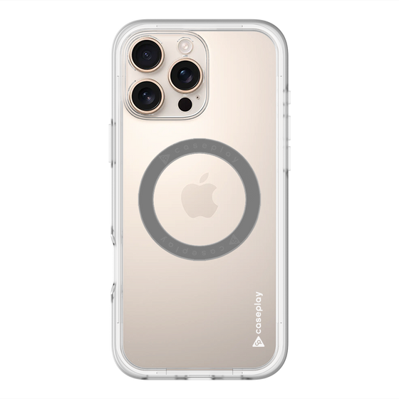 スリムプロテクションプレミアムケース with MagSafe［ オリジナル - caseplayロゴ - ホワイト/B ］
