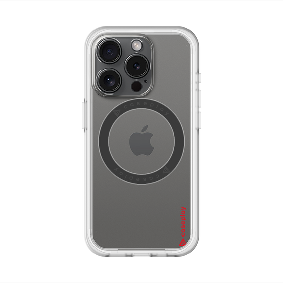 スリムプロテクションプレミアムケース with MagSafe［ オリジナル - caseplayロゴ - レッド/B ］