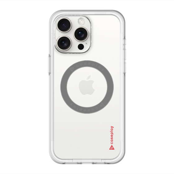 スリムプロテクションプレミアムケース with MagSafe［ オリジナル - caseplayロゴ - レッド/B ］