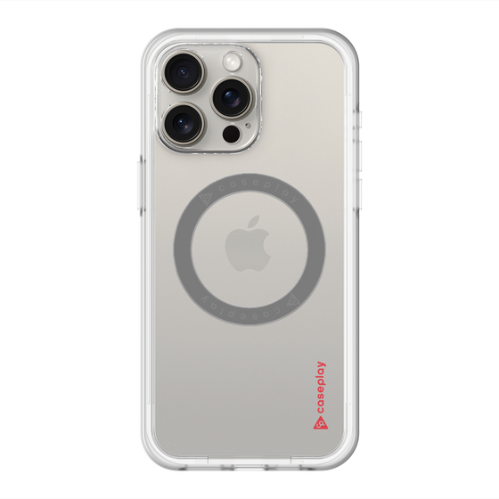 スリムプロテクションプレミアムケース with MagSafe［ オリジナル - caseplayロゴ - レッド/B ］