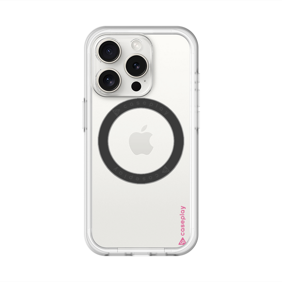 スリムプロテクションプレミアムケース with MagSafe［ オリジナル - caseplayロゴ - ピンク/B ］