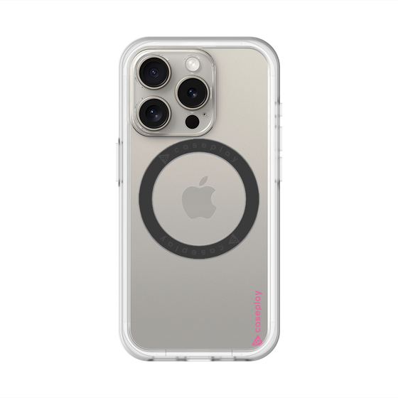 スリムプロテクションプレミアムケース with MagSafe［ オリジナル - caseplayロゴ - ピンク/B ］
