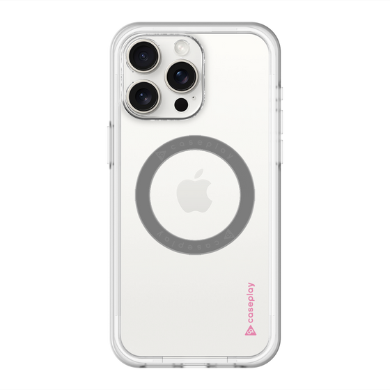 スリムプロテクションプレミアムケース with MagSafe［ オリジナル - caseplayロゴ - ピンク/B ］