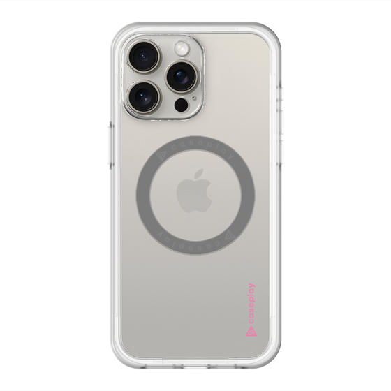 スリムプロテクションプレミアムケース with MagSafe［ オリジナル - caseplayロゴ - ピンク/B ］