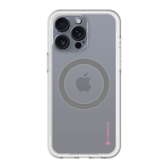 スリムプロテクションプレミアムケース with MagSafe［ オリジナル - caseplayロゴ - ピンク/B ］