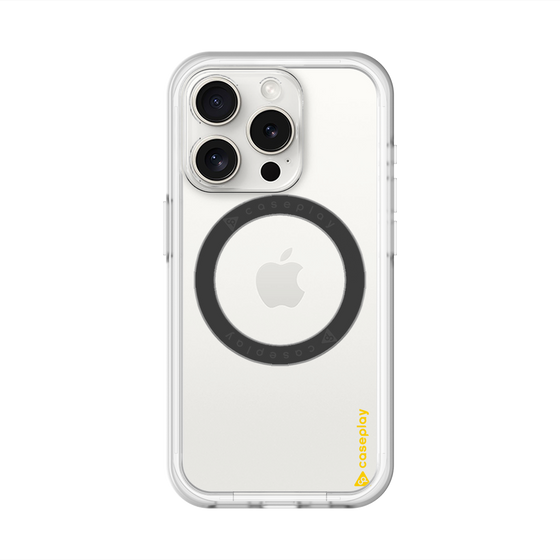 スリムプロテクションプレミアムケース with MagSafe［ オリジナル - caseplayロゴ - イエロー/B ］