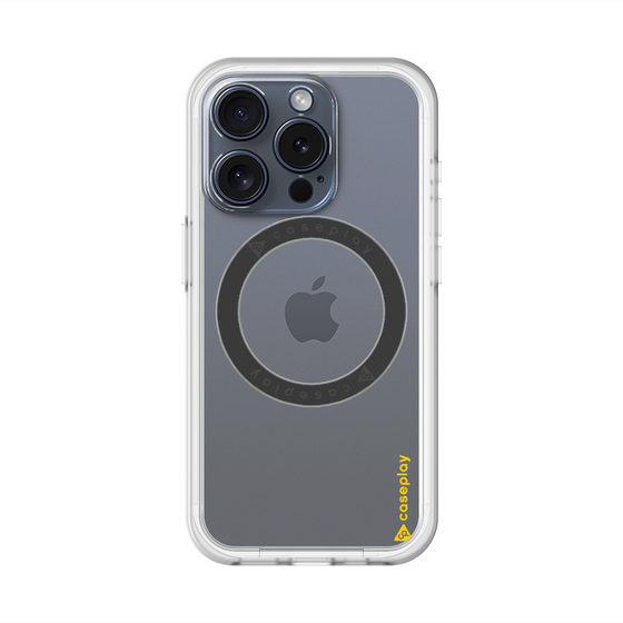 スリムプロテクションプレミアムケース with MagSafe［ オリジナル - caseplayロゴ - イエロー/B ］