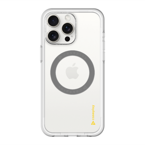 スリムプロテクションプレミアムケース with MagSafe［ オリジナル - caseplayロゴ - イエロー/B ］