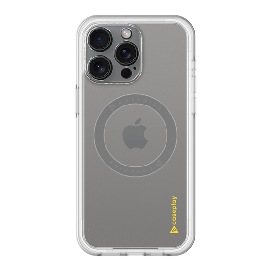 スリムプロテクションプレミアムケース with MagSafe［ オリジナル - caseplayロゴ - イエロー/B ］