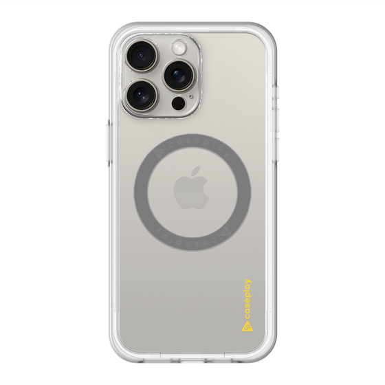 スリムプロテクションプレミアムケース with MagSafe［ オリジナル - caseplayロゴ - イエロー/B ］