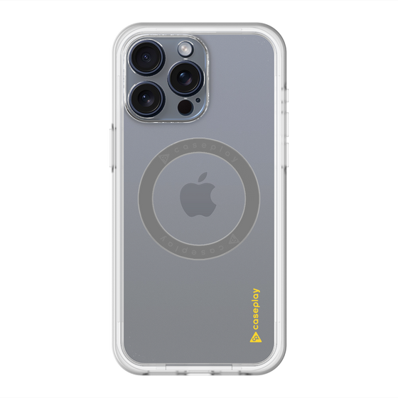 スリムプロテクションプレミアムケース with MagSafe［ オリジナル - caseplayロゴ - イエロー/B ］