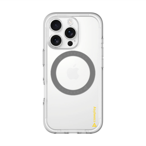 スリムプロテクションプレミアムケース with MagSafe［ オリジナル - caseplayロゴ - イエロー/B ］