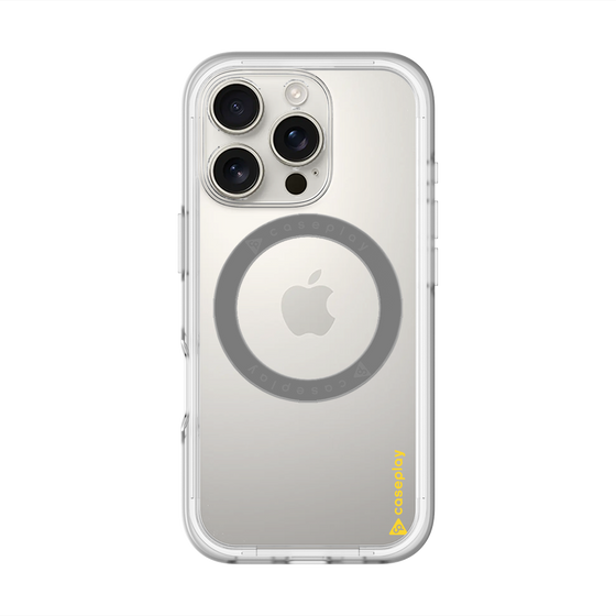 スリムプロテクションプレミアムケース with MagSafe［ オリジナル - caseplayロゴ - イエロー/B ］