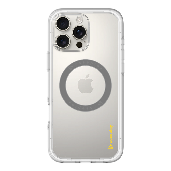 スリムプロテクションプレミアムケース with MagSafe［ オリジナル - caseplayロゴ - イエロー/B ］