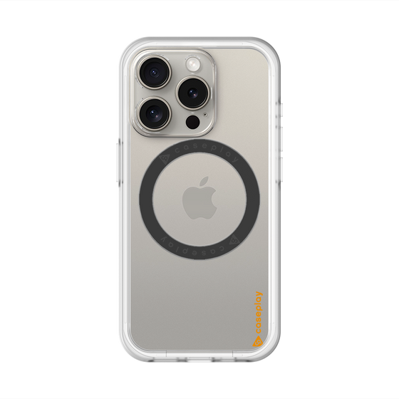 スリムプロテクションプレミアムケース with MagSafe［ オリジナル - caseplayロゴ - オレンジ/B ］