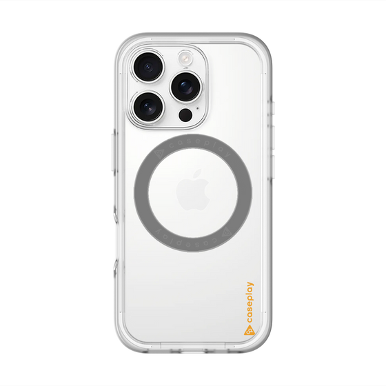 スリムプロテクションプレミアムケース with MagSafe［ オリジナル - caseplayロゴ - オレンジ/B ］