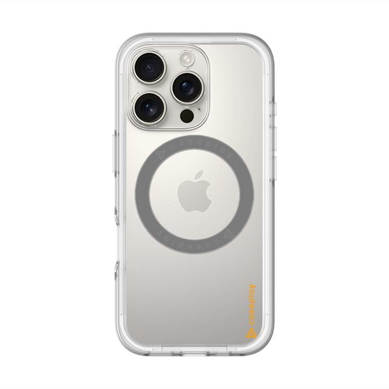 スリムプロテクションプレミアムケース with MagSafe［ オリジナル - caseplayロゴ - オレンジ/B ］