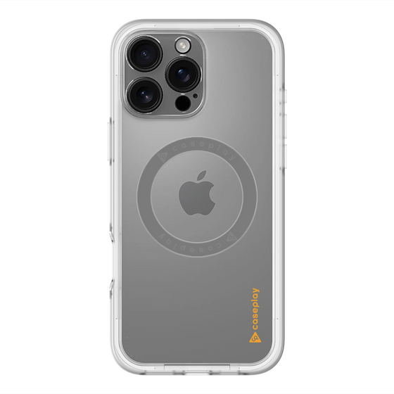 スリムプロテクションプレミアムケース with MagSafe［ オリジナル - caseplayロゴ - オレンジ/B ］