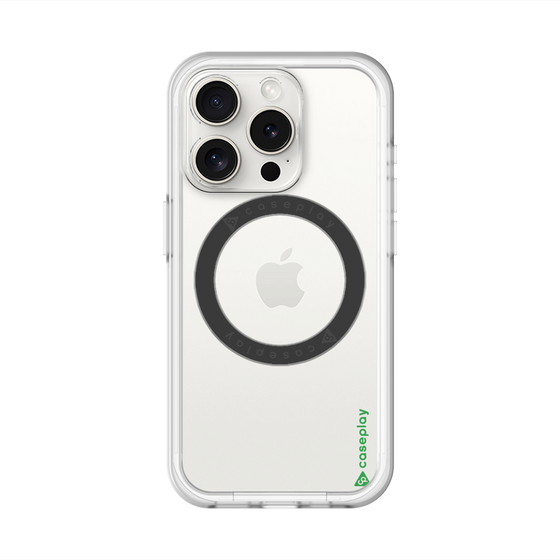スリムプロテクションプレミアムケース with MagSafe［ オリジナル - caseplayロゴ - グリーン/B ］