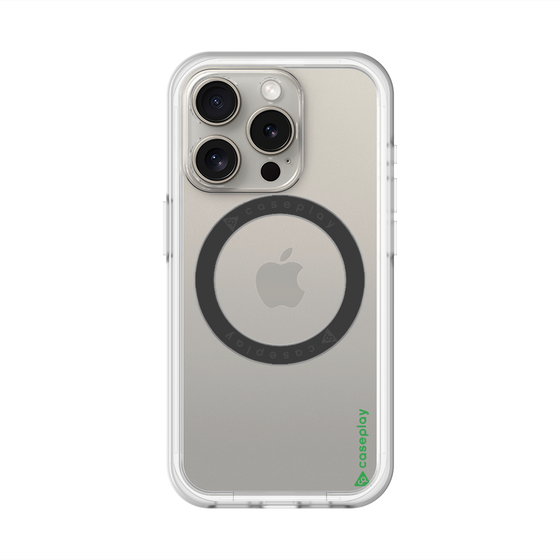 スリムプロテクションプレミアムケース with MagSafe［ オリジナル - caseplayロゴ - グリーン/B ］