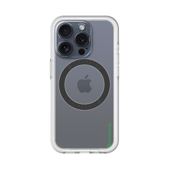スリムプロテクションプレミアムケース with MagSafe［ オリジナル - caseplayロゴ - グリーン/B ］