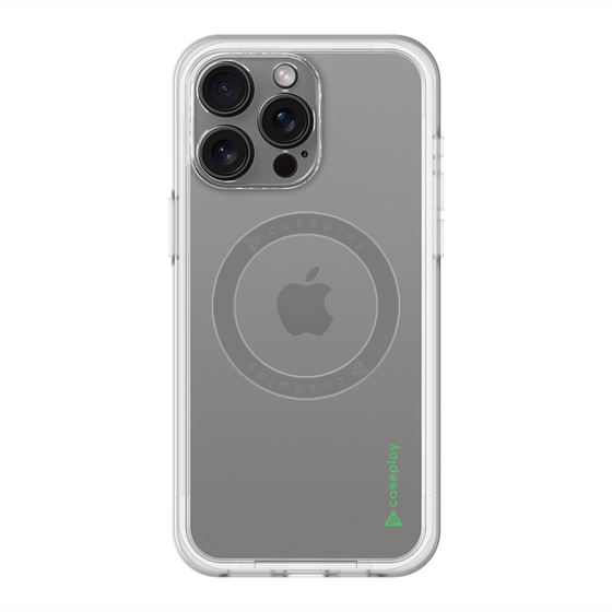 スリムプロテクションプレミアムケース with MagSafe［ オリジナル - caseplayロゴ - グリーン/B ］