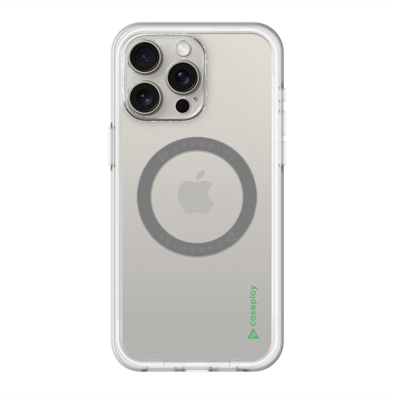 スリムプロテクションプレミアムケース with MagSafe［ オリジナル - caseplayロゴ - グリーン/B ］