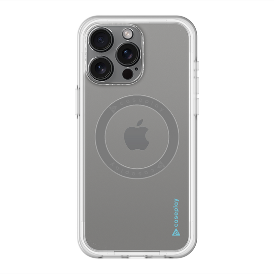 スリムプロテクションプレミアムケース with MagSafe［ オリジナル - caseplayロゴ - ライトブルー/B ］