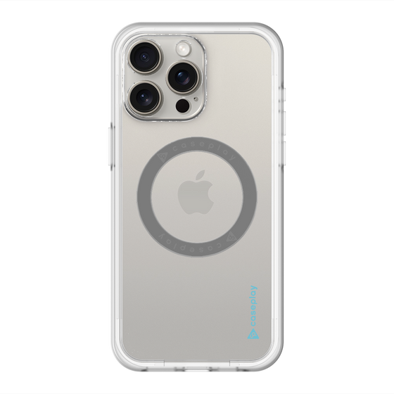 スリムプロテクションプレミアムケース with MagSafe［ オリジナル - caseplayロゴ - ライトブルー/B ］