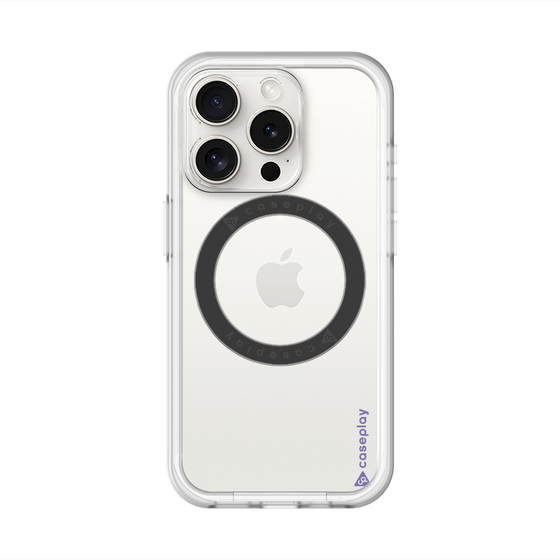 スリムプロテクションプレミアムケース with MagSafe［ オリジナル - caseplayロゴ - パープル/B ］