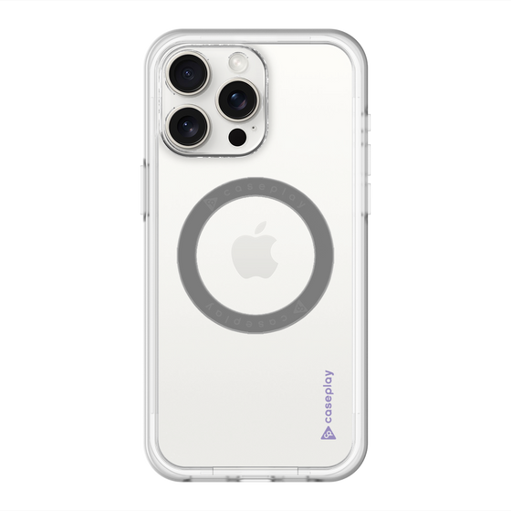 スリムプロテクションプレミアムケース with MagSafe［ オリジナル - caseplayロゴ - パープル/B ］