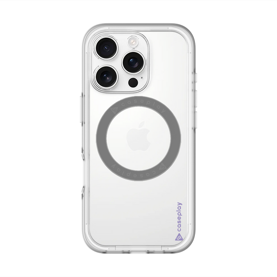スリムプロテクションプレミアムケース with MagSafe［ オリジナル - caseplayロゴ - パープル/B ］