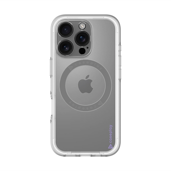 スリムプロテクションプレミアムケース with MagSafe［ オリジナル - caseplayロゴ - パープル/B ］